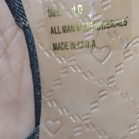 Size 10 denim open toe heels like new condition - Picture 7 of 7